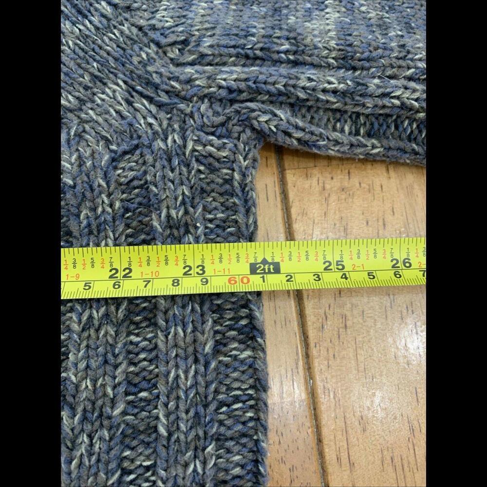 Express Mens Sz L Full Zip Sweater Jacket y2k Chunky Heavy Grunge Academia Green - Picture 8 of 11